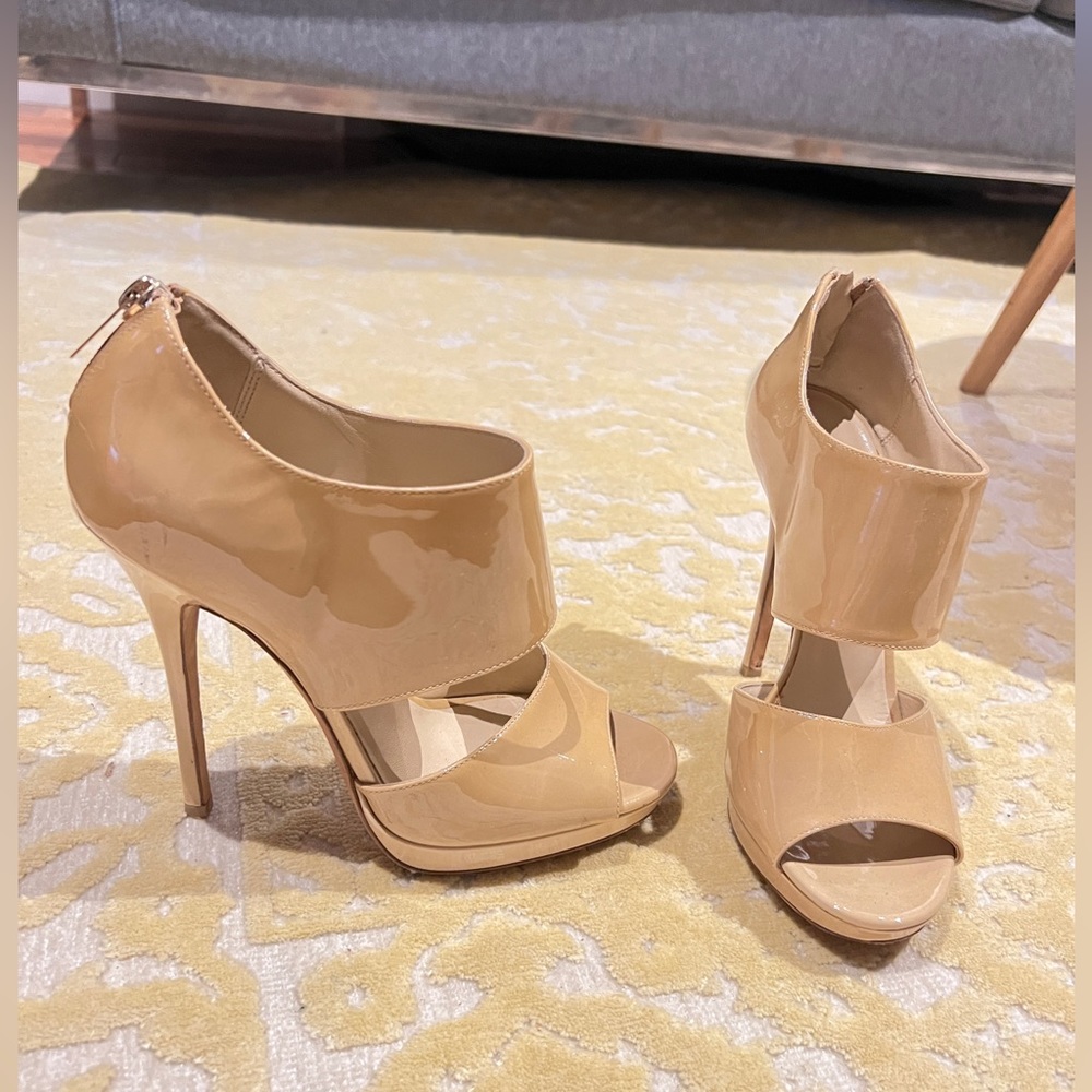 Jimmy Choo Private Nude Cuff Sandals/Heels
